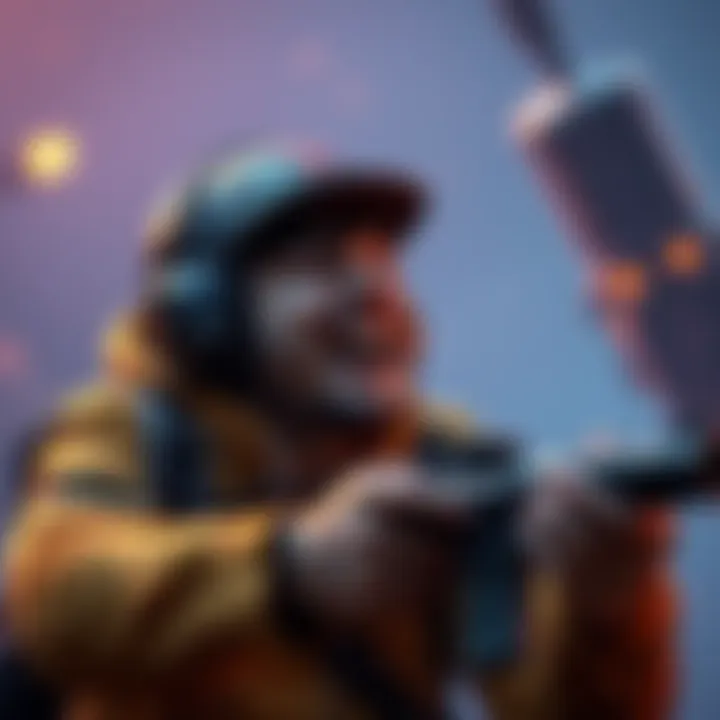 A gamer laughing while trying to loop away from a killer in a survival game, showing a fun and intense moment