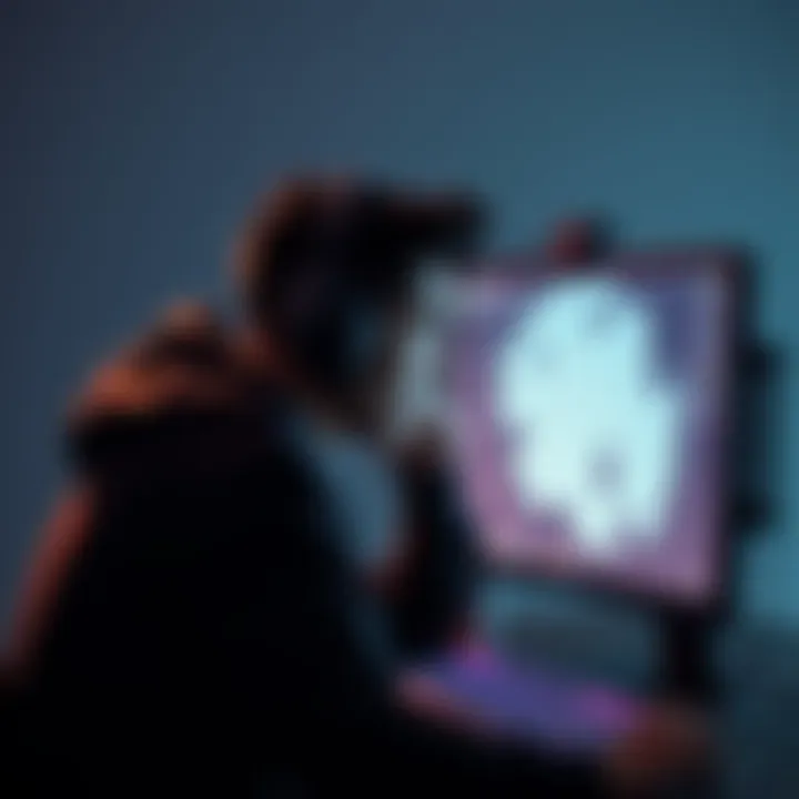 A gamer looking at a computer screen with Limbo game, expressing concern about self-teaching through forums.