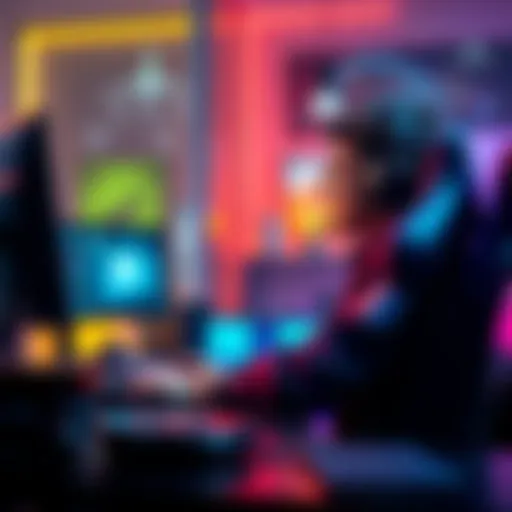 A gamer sits at a desk with a headset, looking excited about connecting with other players for raids.