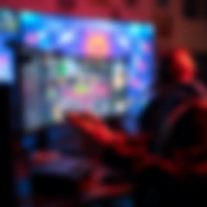 A gamer playing a high-resolution game on a computer with Lossless Scaling enabled, showing improved graphics and performance