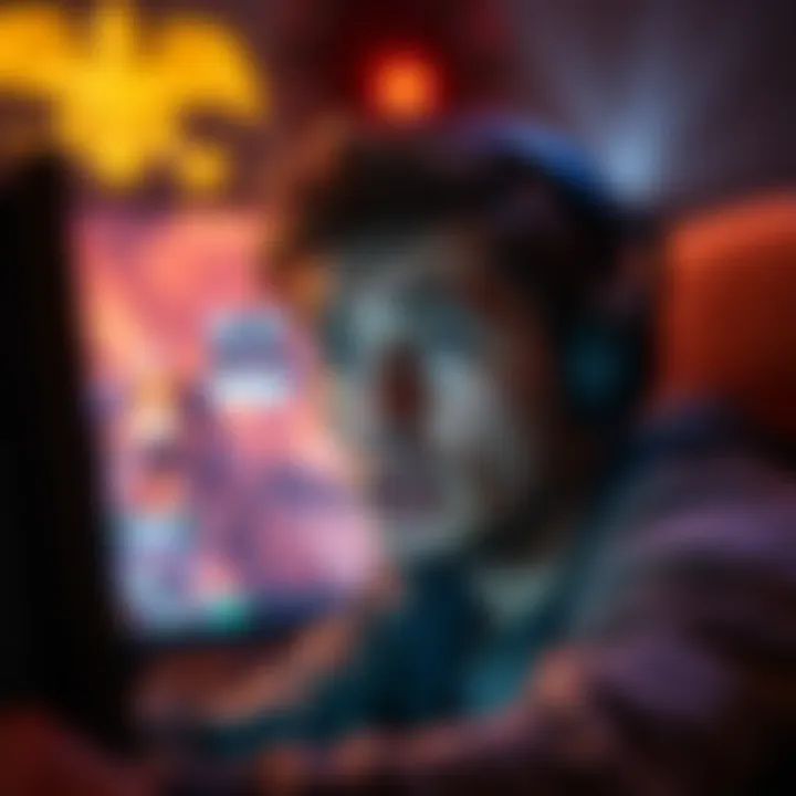 A gamer sitting in front of a screen looking distressed due to motion sickness from a video game with screen shaking effects.