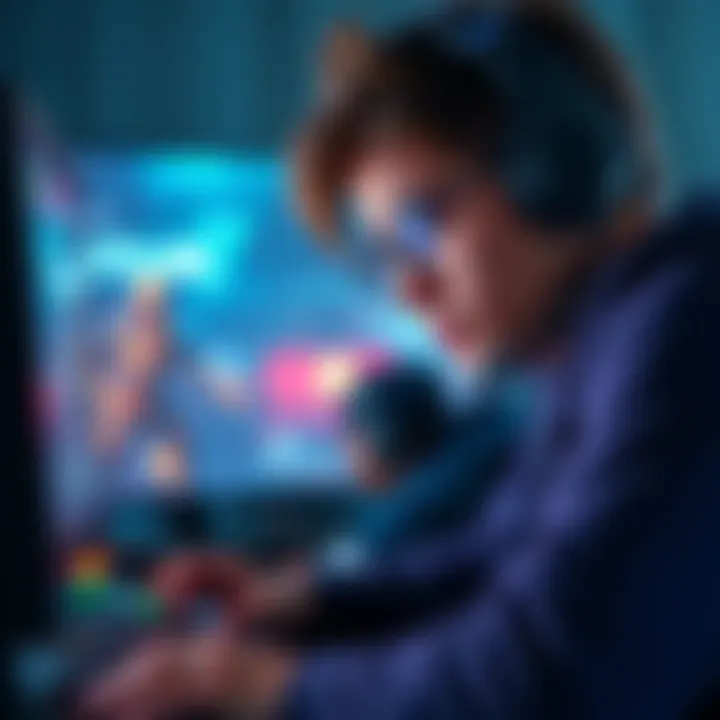 A gamer focused on the screen, looking concerned about missing weapon mods in a PC game on nightmare mode