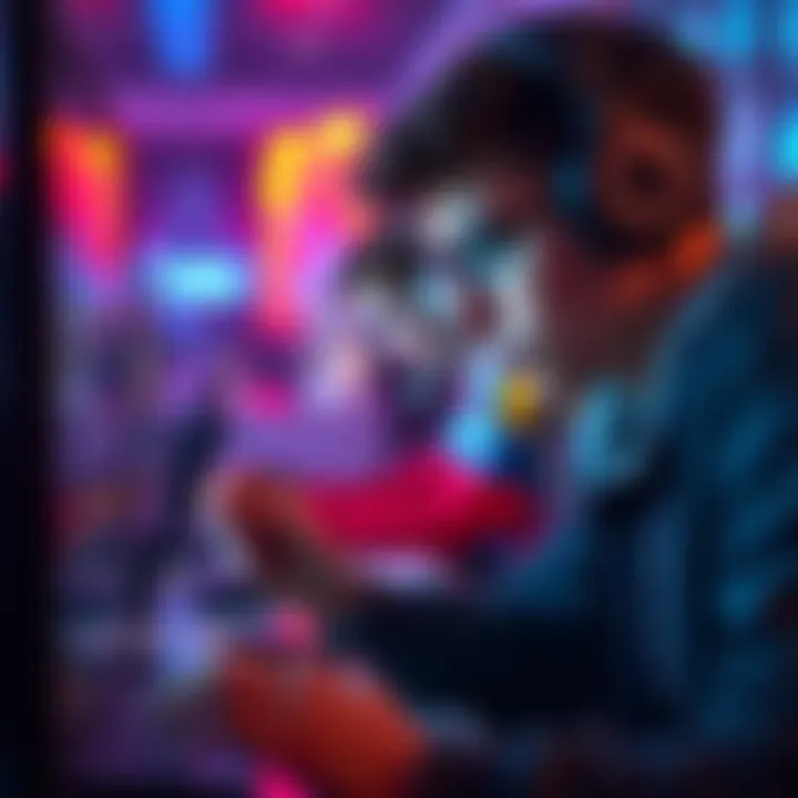 A gamer focuses on a screen, analyzing the gameplay for signs of cheating, with intense concentration.