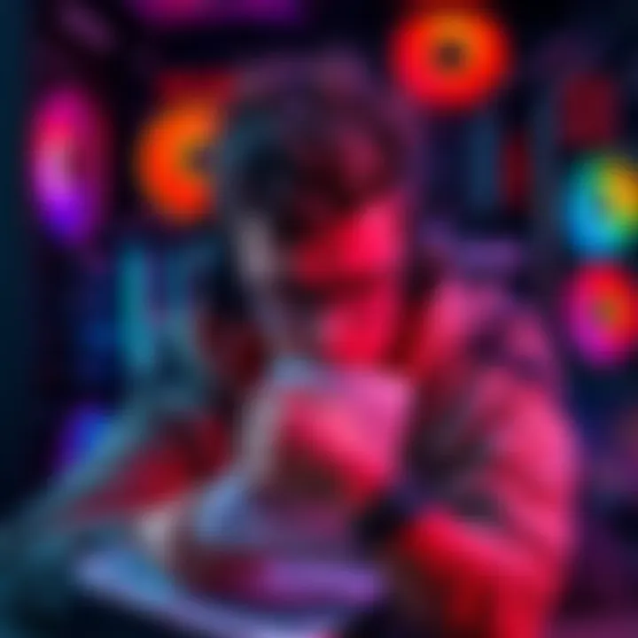 A gamer surrounded by high-end PC components like a Ryzen 7 CPU and RTX 5080 AERO graphics card, looking stressed over bills totaling $2,324.
