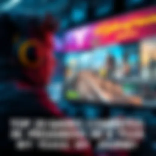 Gamer focused on a screen displaying Cyberpunk 2077 gameplay