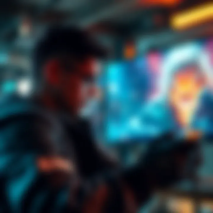 A gamer intensely focused on playing Dead Space 3, showing off the game's dark and atmospheric visuals on the screen.