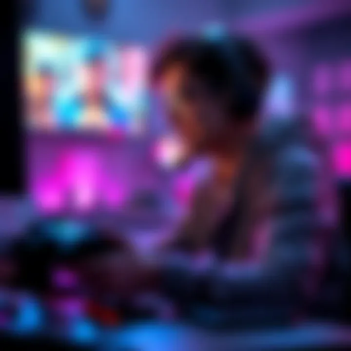 Gamer Playing DL1 A gamer focused on gameplay, showcasing the vibrant graphics and action in DL1's world.