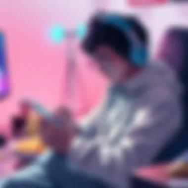 A gamer eagerly playing Elden Ring on a Switch 2, surrounded by snacks and gaming gear.