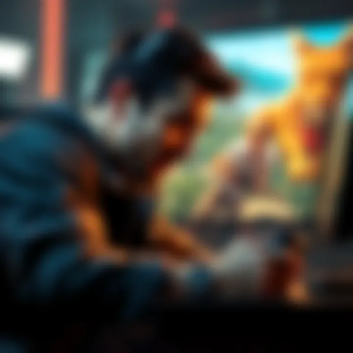 A gamer intensely focused on playing Far Cry 4 on a console, highlighting the graphics and gameplay experience.
