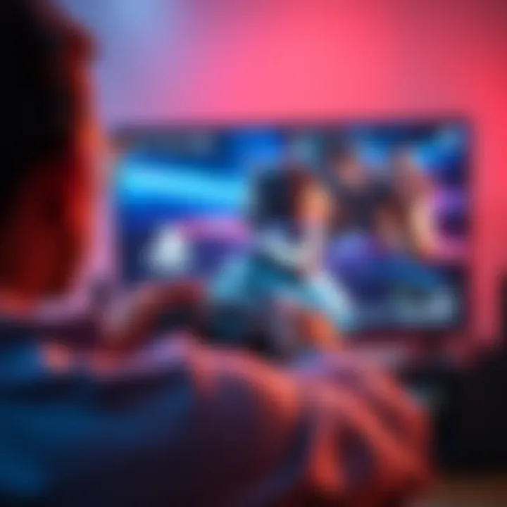 A gamer enjoying gameplay on a PlayStation 4 console, with a focus on the controller and TV screen.