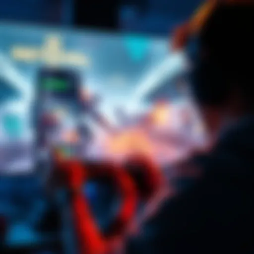 Person focused on a video game screen displaying Returnal gameplay, showing action and excitement.