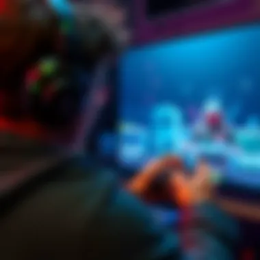 A gamer focused on playing Signalis, with a dark and atmospheric background reflecting the game's style