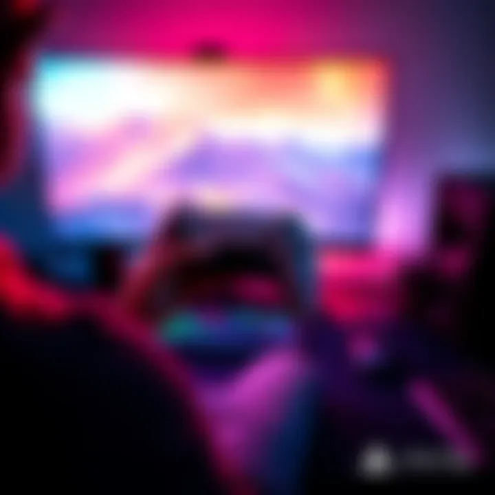 A gamer sits in front of a monitor, holding a PS5 controller, with a keyboard and mouse on the desk, illustrating the choice between gaming setups.