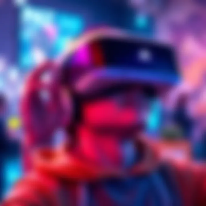 Gamer wearing PS VR2 headset, enjoying a virtual reality game experience