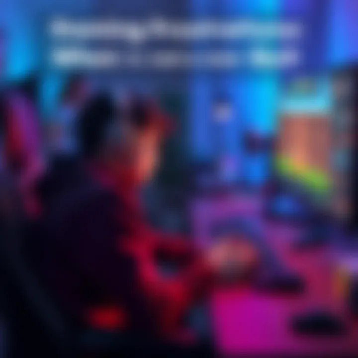 A gamer sitting at a desk, looking frustrated while playing a video game, with a controller in hand and a screen showing a challenging level.