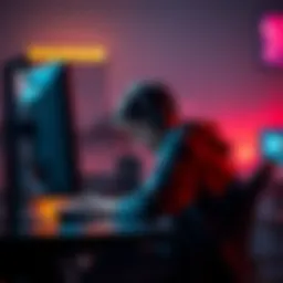 A frustrated gamer sitting at their desk, looking at the screen with a game paused, showing disappointment after an early round