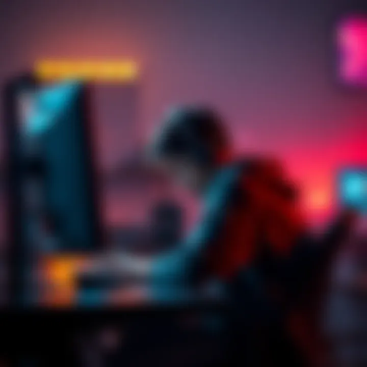 A frustrated gamer sitting at their desk, looking at the screen with a game paused, showing disappointment after an early round