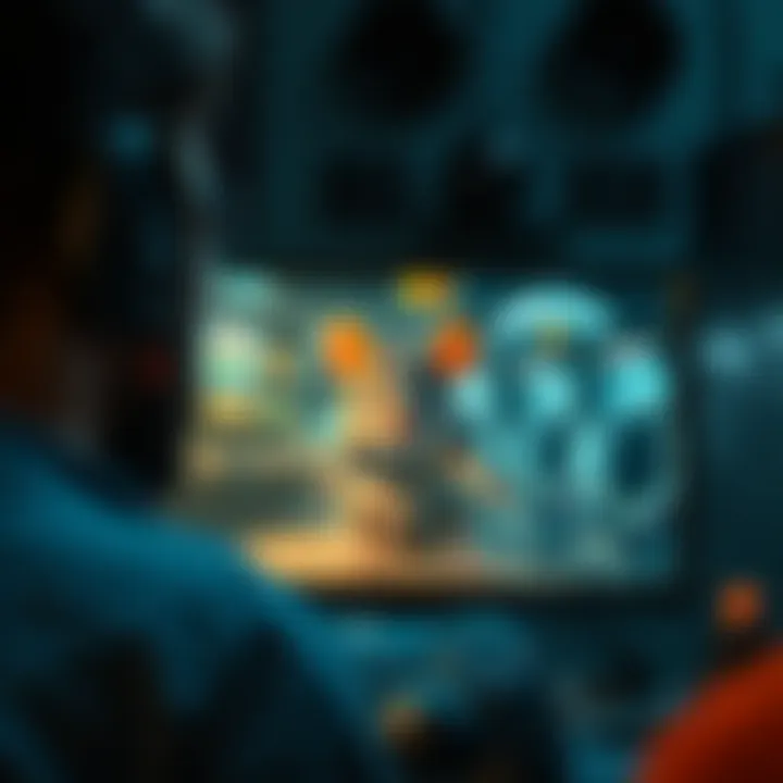 A gamer on screen shocked by a rat appearing during casual gameplay