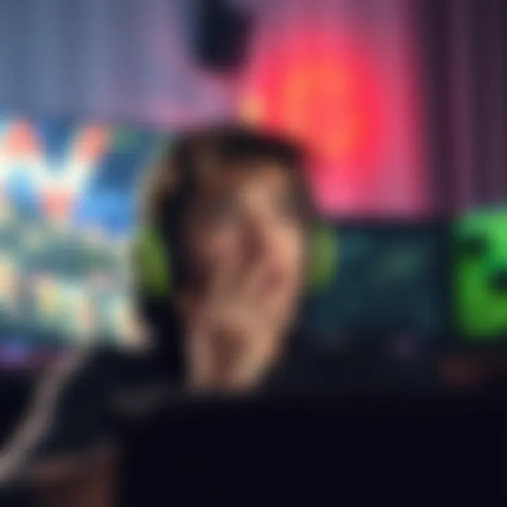 A gamer expresses disappointment while watching Edgerunners, showing mixed emotions with a gaming setup in the background.