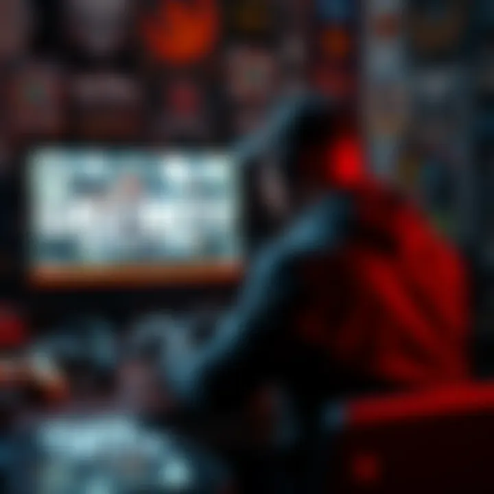 A gamer sitting in front of a screen, looking nostalgic while playing Call of Duty: Black Ops 2, surrounded by gaming memorabilia.