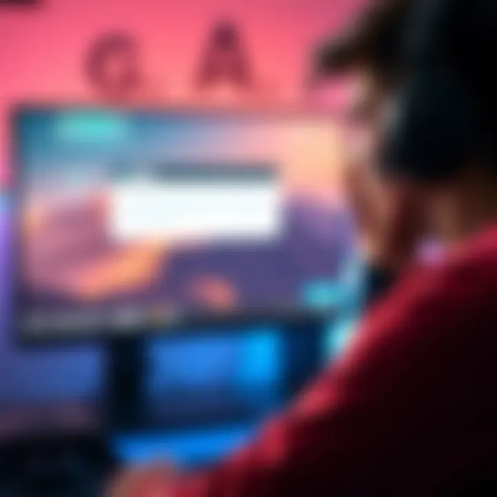 A frustrated gamer staring at a computer screen displaying a message about regional restrictions for a game purchase