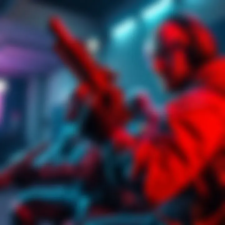 Player with a reliable weapon in a game A gamer holding a trusted weapon while in an intense gaming session