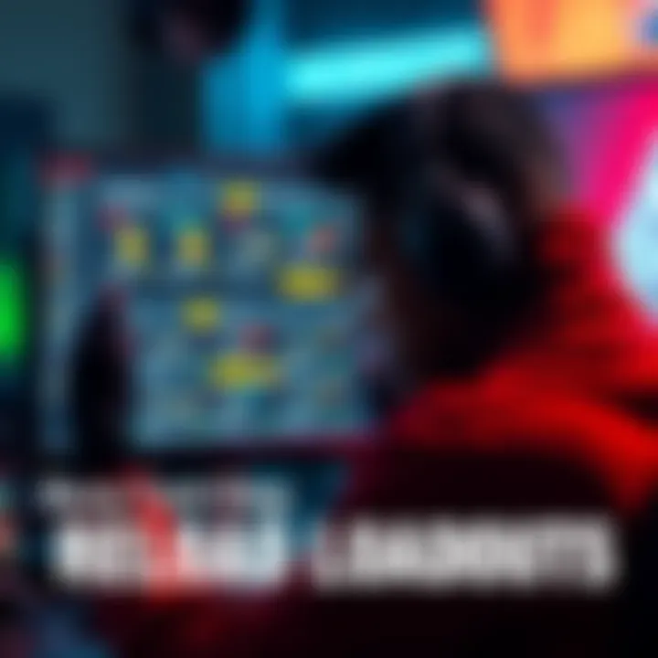A gamer focused on their screen, displaying various reload loadouts for enhanced gameplay strategies.