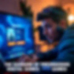 A close-up of a concerned gamer looking at a digital game preorder screen on a computer, showing uncertainty about making a purchase.