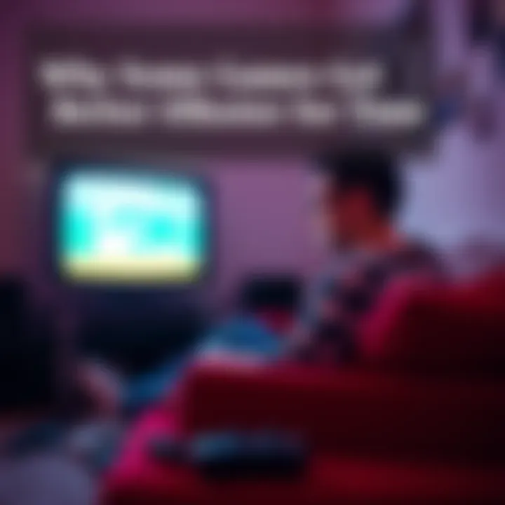 A person sitting on a couch, playing an old video game on a TV, with a nostalgic look on their face and game controllers scattered around.