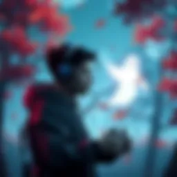 A gamer looks frustrated while searching for a ghost in a digital landscape filled with trees and shadows.