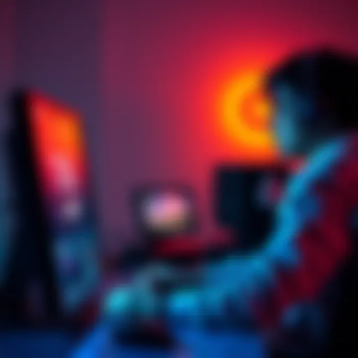 A gamer sitting in front of a computer, looking thoughtful while browsing for game recommendations