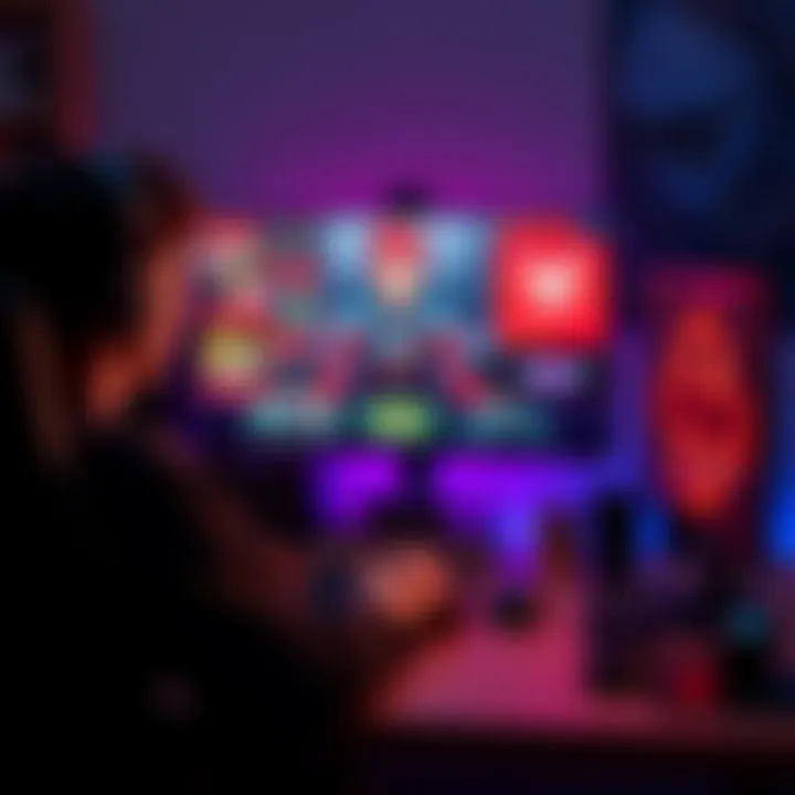 A gamer sitting in front of a computer with various gaming mods displayed on the screen, looking excited to play again