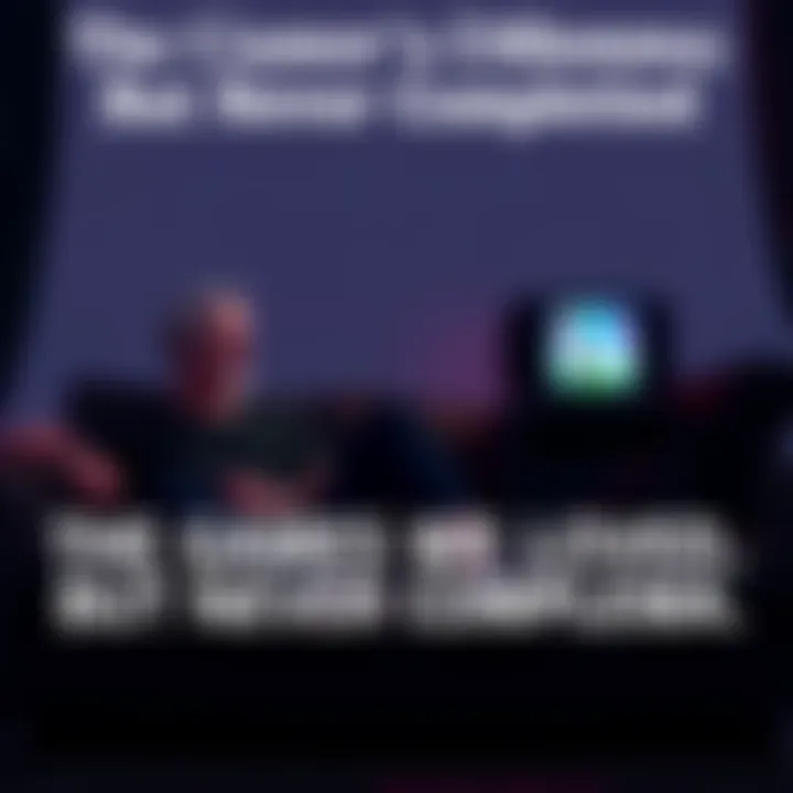 Person sitting on a couch, looking at a game console with an unfinished game on the screen, feeling reflective