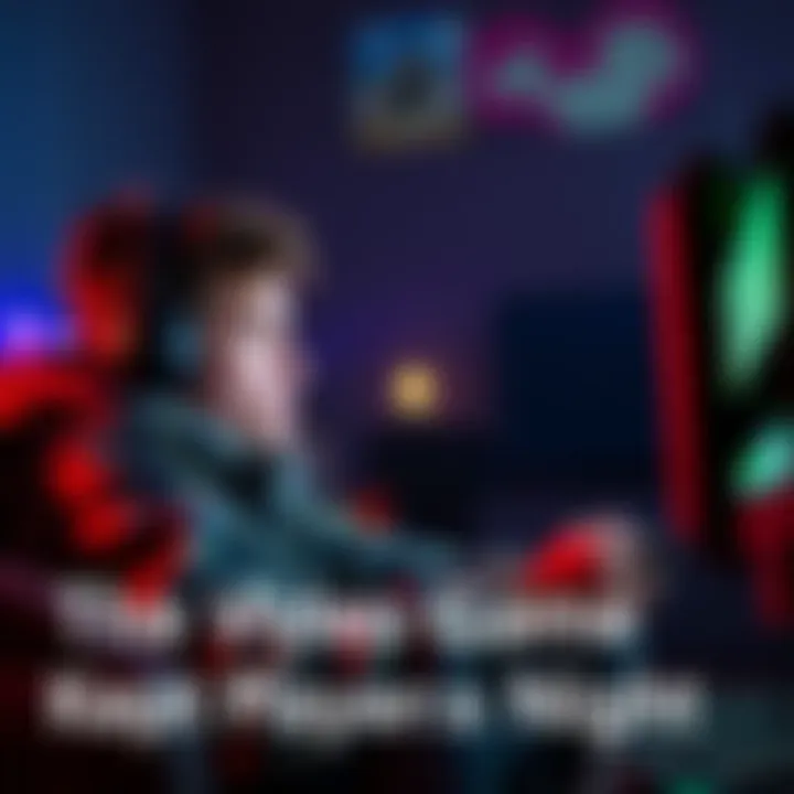 A person playing a video game late at night with focused expression and illuminated screen