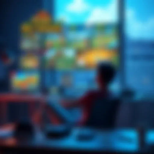 A gamer sitting at a desk with a Nintendo Switch, contemplating different Story of Seasons game covers
