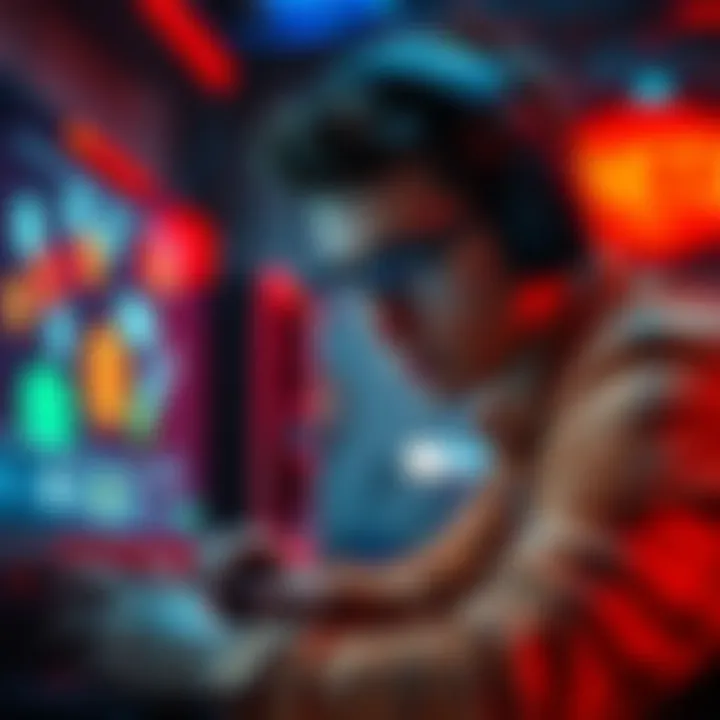 A gamer looking frustrated while trying to complete a challenging milestone in a video game, focusing on a screen showing a hex puzzle