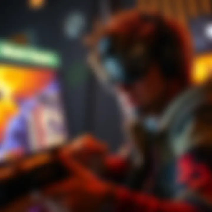 Gamer struggling with Duke Nukem World Tour A frustrated gamer plays Duke Nukem World Tour, facing tough levels and low ammo