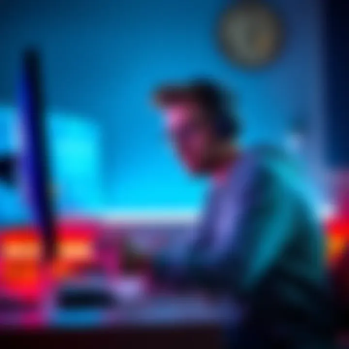 A frustrated gamer sitting in front of a computer, looking at the screen with a confused expression, highlighting issues with game controls and help options.