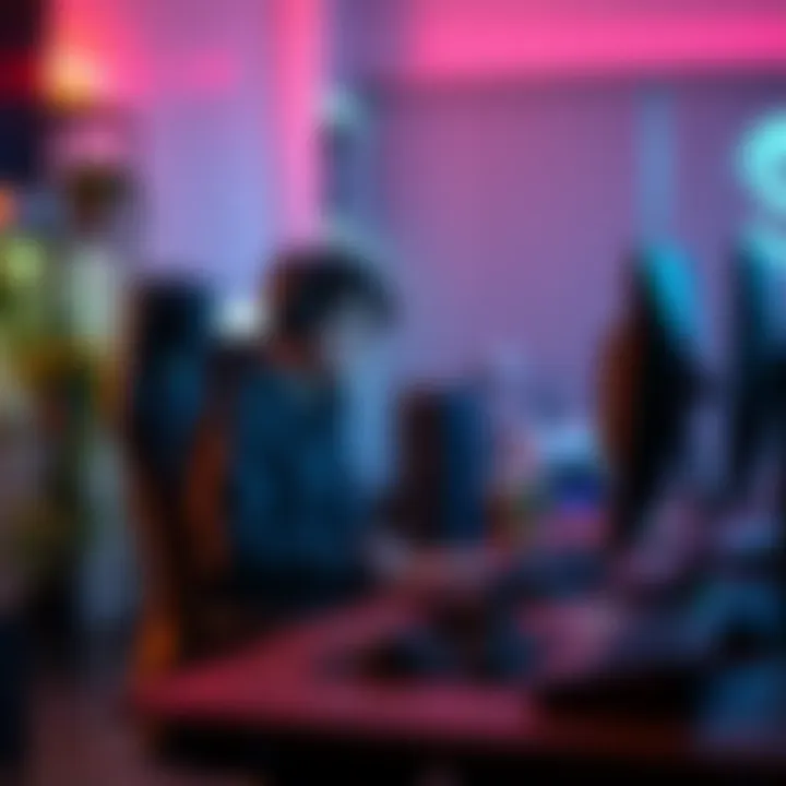 A gamer sitting at their desk, looking frustrated while playing on a computer, surrounded by gaming accessories and snacks.