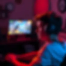 A gamer in a dimly lit room, looking frustrated while playing Overwatch on a computer. The screen shows gameplay with bright colors, and the gamer appears deep in thought, highlighting a mix of passio...