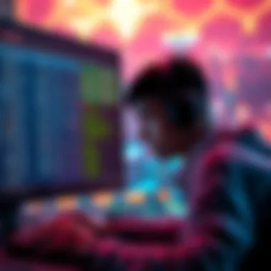 A gamer looks overwhelmed while viewing a long list of quests on screen, with a vibrant game world in the background.