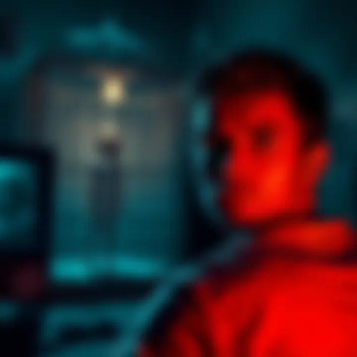 A person looks frustrated while playing ICO, showing a scene with a cage and a girl inside, shadows lurking nearby.