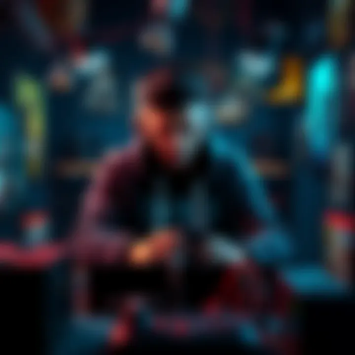 A focused gamer setting up for a Thief series marathon, surrounded by gaming gear and classic game covers.