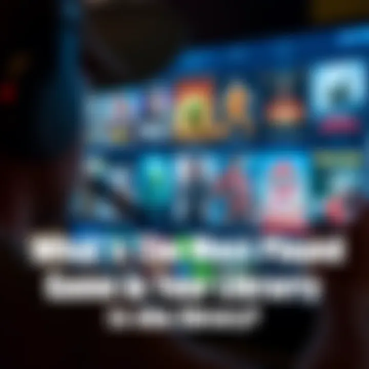 A close-up of a gaming library screen displaying various game titles with one highlighted