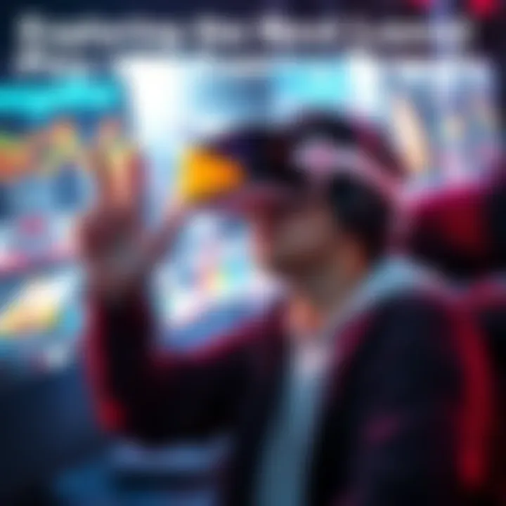 A person immersed in a virtual reality gaming experience, showcasing the latest technology in gaming.