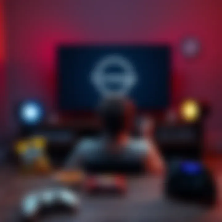Gamer waiting during loading screen A person sitting in front of a gaming console, looking frustrated as a loading screen appears for a long time, snacks on the table