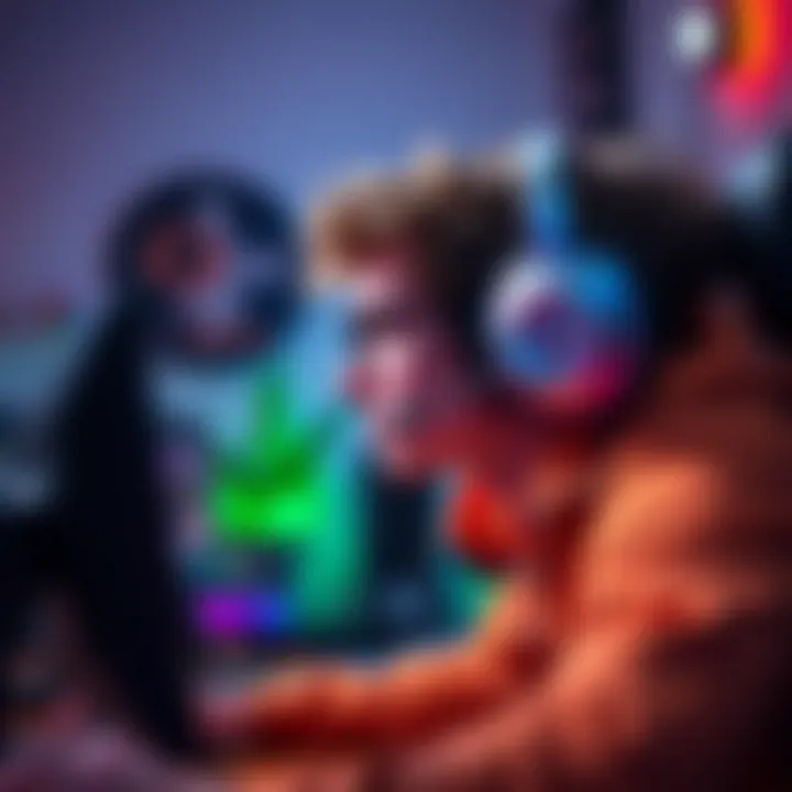 A gamer with a quality headset on, focused on the screen while gaming in a cozy setup with minimal background noise.