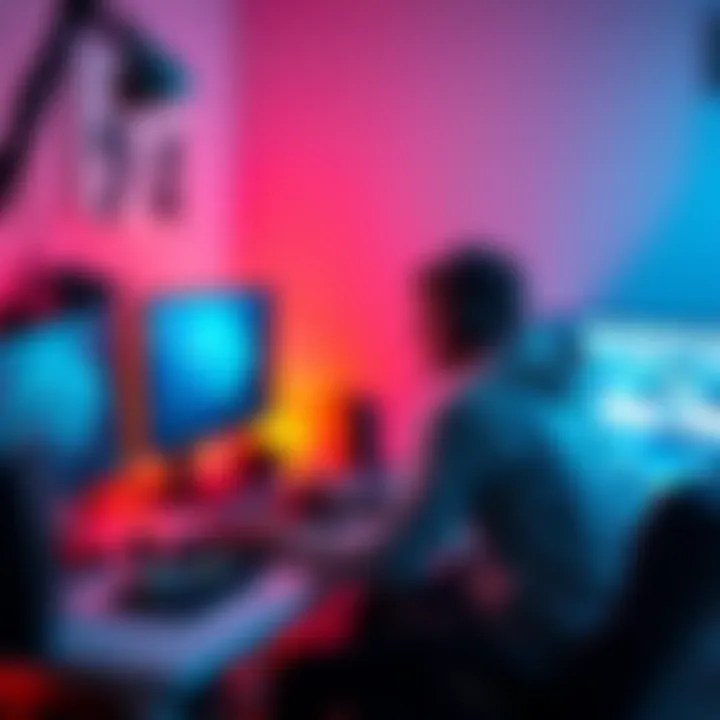 A gamer sits at a desk with a vintage setup, including a 5600x processor and a 2080 Super graphics card, enjoying a stable gaming experience.