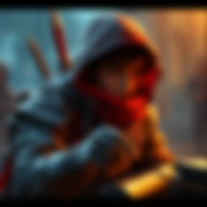 Gamer without gear set Gamer playing RPG without gear sets, showcasing alternative strategies and gear options like Ninja Backpack and Negotiator's Gamble.