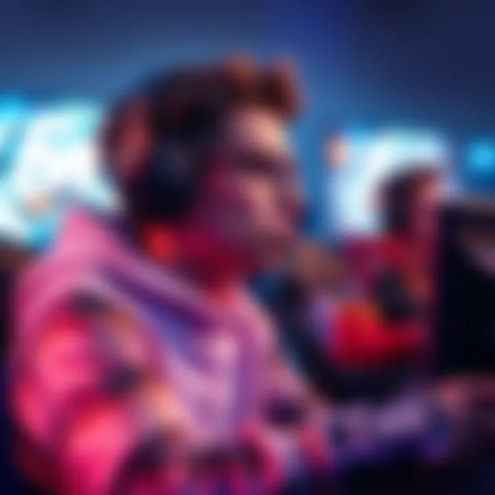 A gamer wearing a wrist brace while focused on a video game session, showcasing dedication despite health challenges.